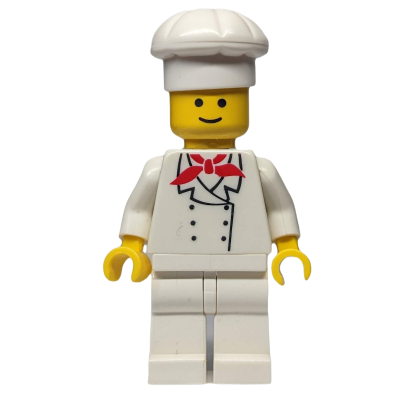LEGO Chef, Red Neckerchief, White Legs (3626a Head) (fig-008855)