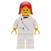 Woman, White Jacket with Zipper, White Legs, Red Hair