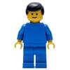 Man, Plain Blue, Black Hair