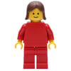 Woman, Red Torso, Red Legs, Brown Hair (3626b Head)