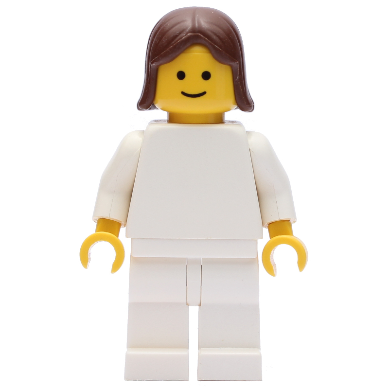 LEGO Woman, Plain White, Brown Hair (fig-008875)