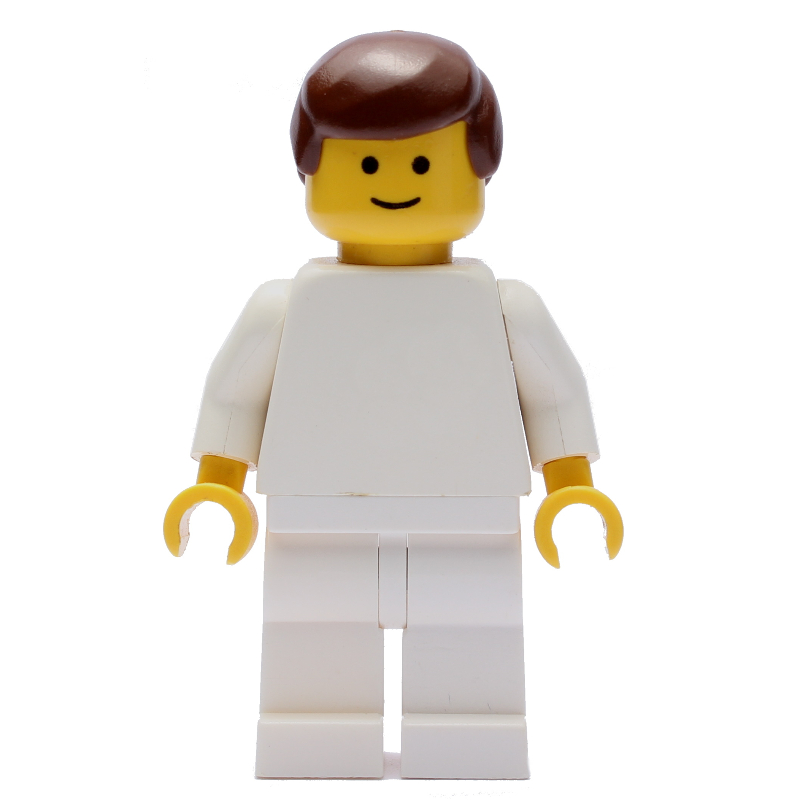 LEGO Man, Plain White, Brown Hair (fig-008876)