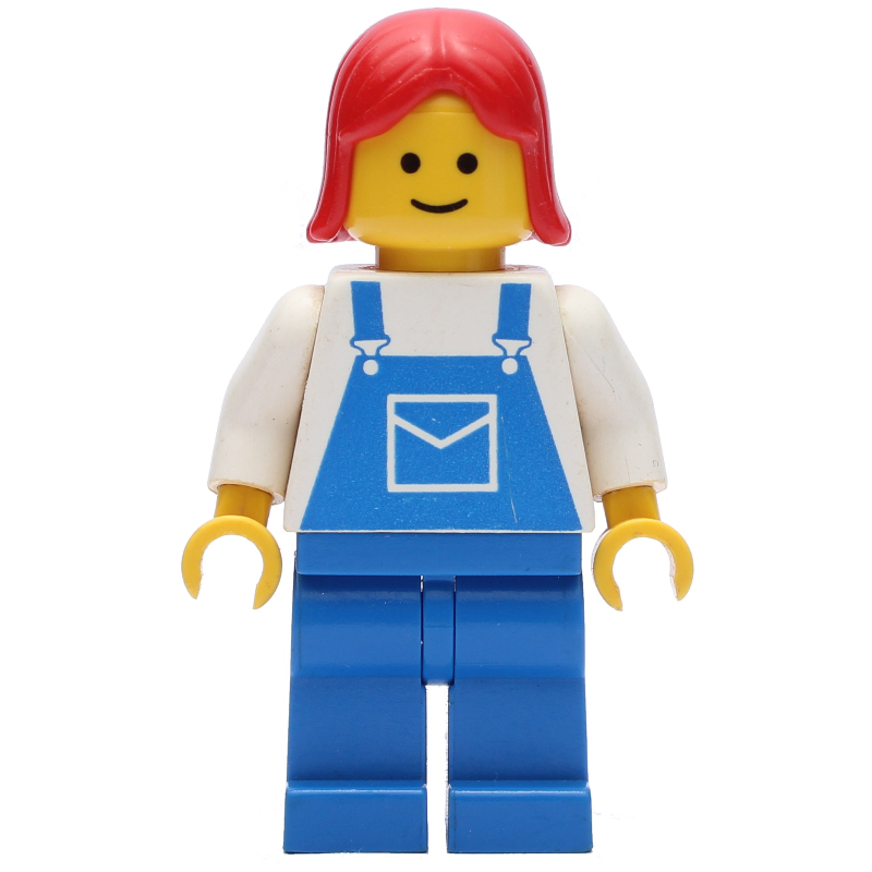 LEGO Woman, Blue Overalls, Red Hair (fig-008893)