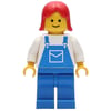 Woman, Blue Overalls, Red Hair