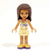 Andrea - Tan Jacket, Tan Skirt, Dark Brown Hair