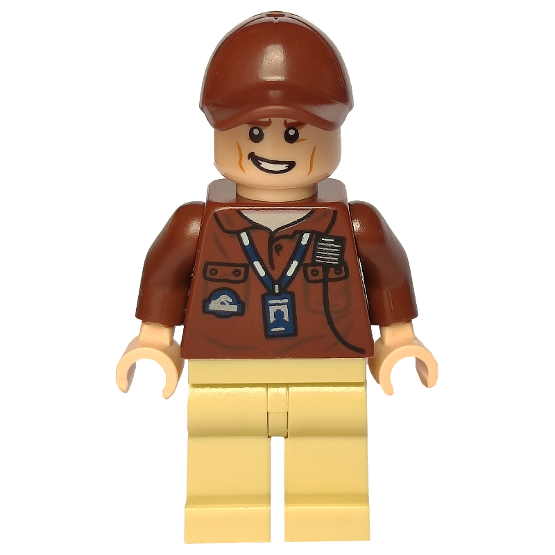 LEGO Park Worker, Reddish Brown Jacket, Tan Legs, Cap (fig-008913)
