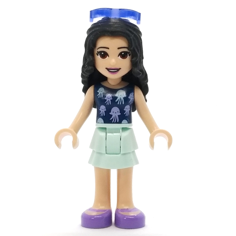 LEGO Emma - Dark Blue Top, Light Aqua Skirt, Glasses (fig-008962)