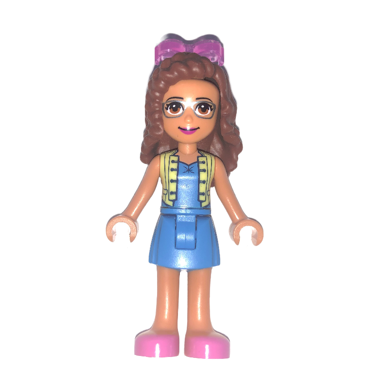 LEGO Olivia - Bright Light Yellow Jacket, Dark Azure Skirt, Glasses (fig-008971)