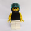 Man, Black Torso, White Legs, Black Helmet with Visor, Sunglasses