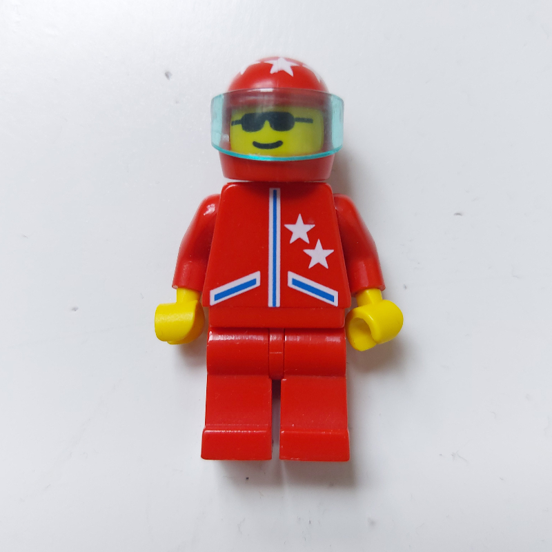 LEGO Pilot, Red Jacket with Stars, Red Legs, Red Helmet with Stars and Visor, Sunglasses (fig-009048)
