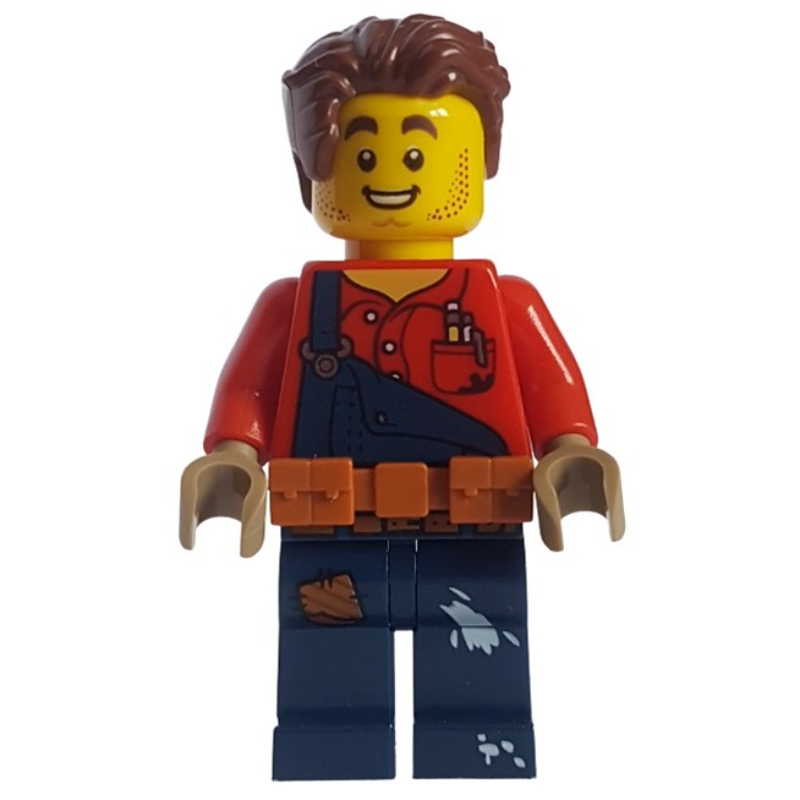 LEGO Harl Hubbs, Dark Blue Overalls, Utility Belt (fig-009057)