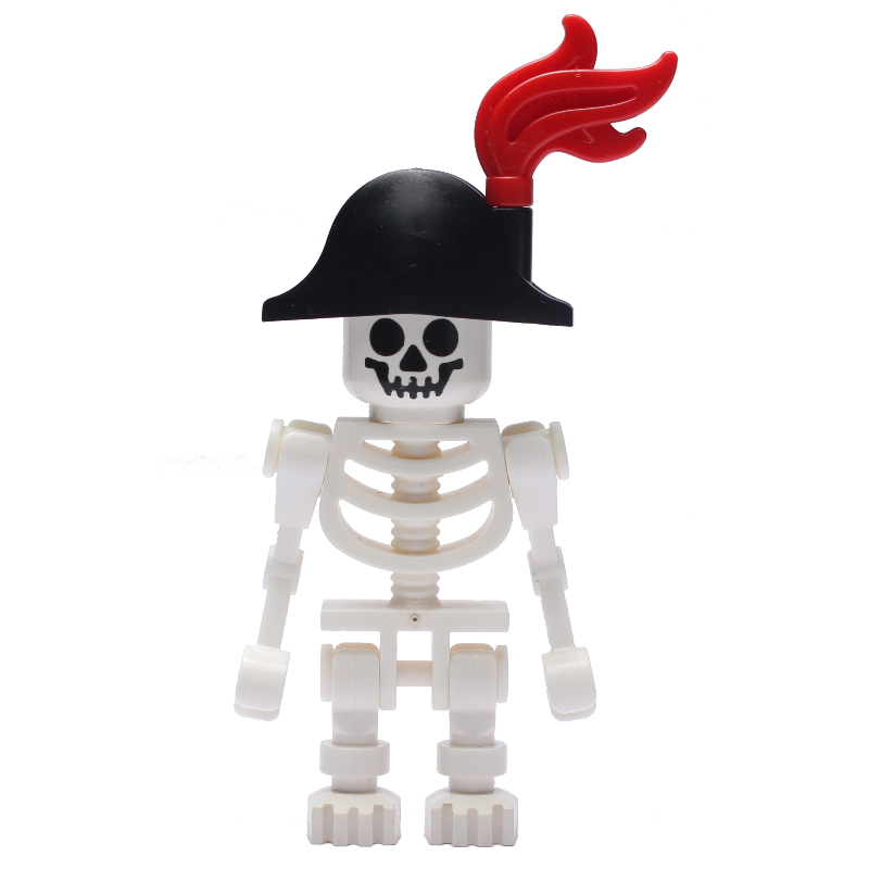 LEGO Skeleton, Standard Face, Bicorne Hat with Red Plume (fig-009105)