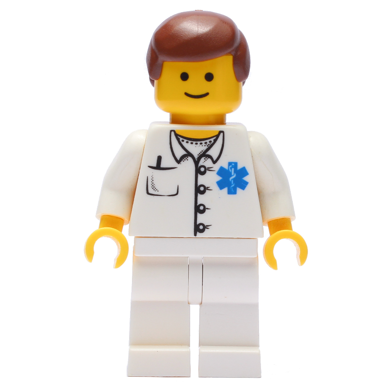LEGO Doctor, White Shirt with Star of Life Logo, Reddish Brown Hair (fig-009126)