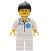 Doctor, Woman, White Shirt with Star of Life Logo, Black Hair