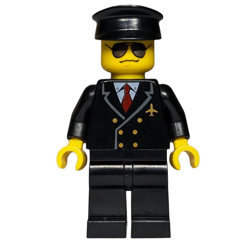 LEGO Pilot - Black Torso, Black Legs Black Hat (fig-009142)