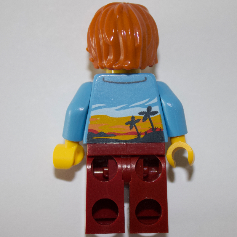 LEGO Medium Blue Torso, Dark Red Legs, Dark Orange Hair (fig-009146)