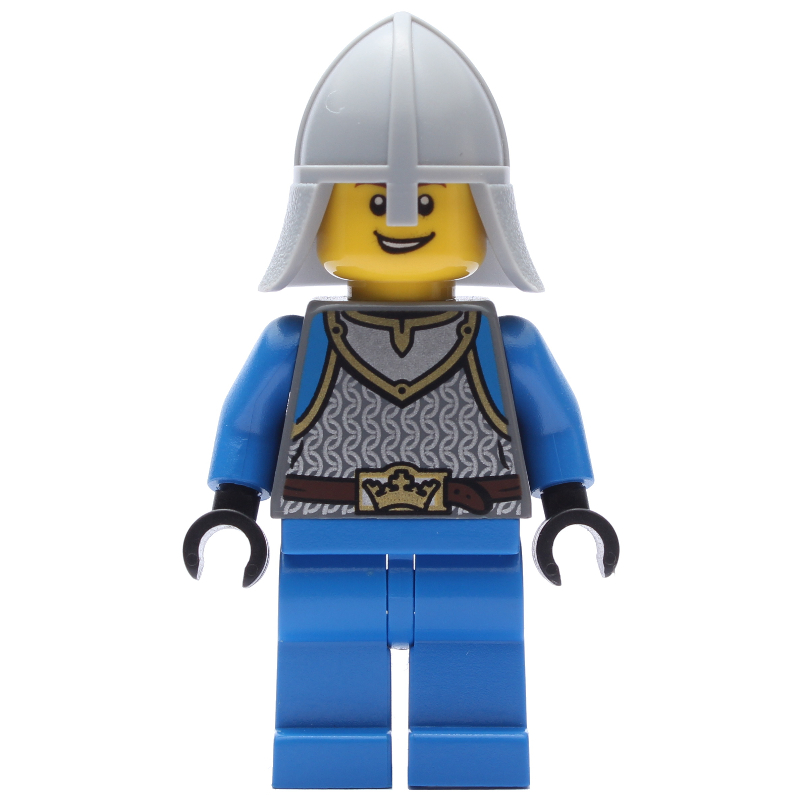 LEGO Soldier - Castle, Dark Bluish Grey Torso, Blue Legs, Light Bluish Grey Helmet (fig-009152)