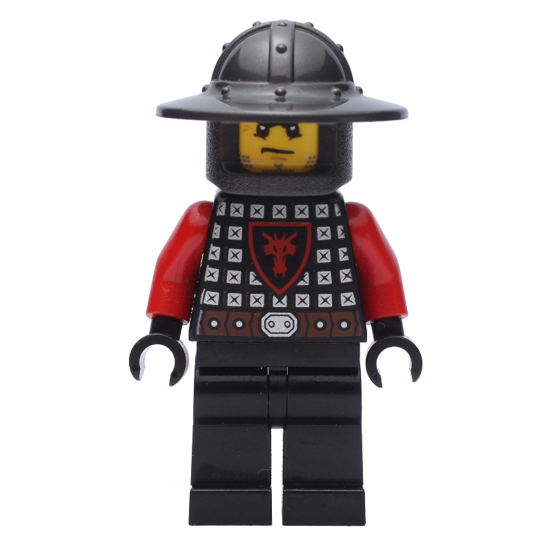 LEGO Knight - Black Torso, Black Legs, Pearl Dark Gray Helmet (fig-009153)