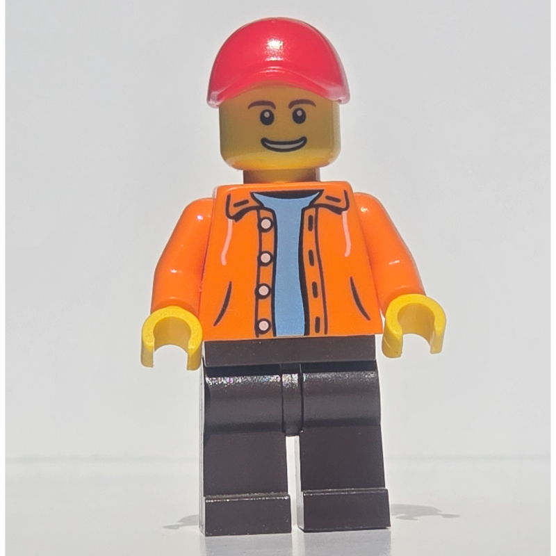 LEGO Orange Torso, Dark Brown Legs, Red Cap (fig-009188)