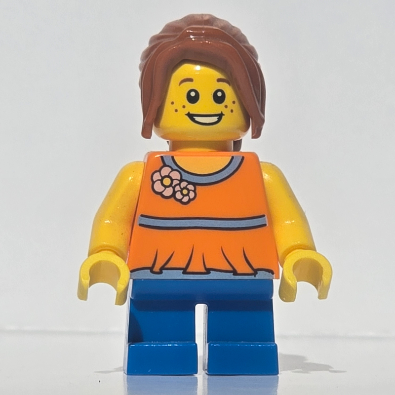 LEGO Kid - Orange Torso, Blue Legs, Dark Orange Hair (fig-009189)