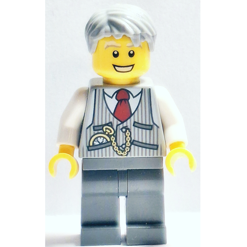 LEGO Light Bluish Grey Torso, Dark Bluish Grey Legs, Light Bluish Grey Hair (fig-009191)