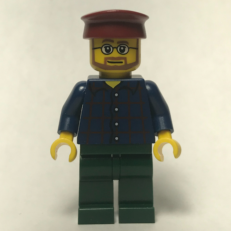 LEGO Dark Blue Torso, Dark Green Legs, Dark Red Hat (fig-009194)
