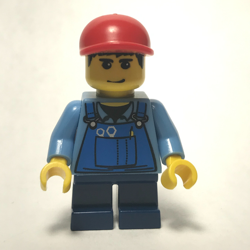 LEGO Kid - Medium Blue Torso, Dark Blue Legs, red Cap (fig-009195)