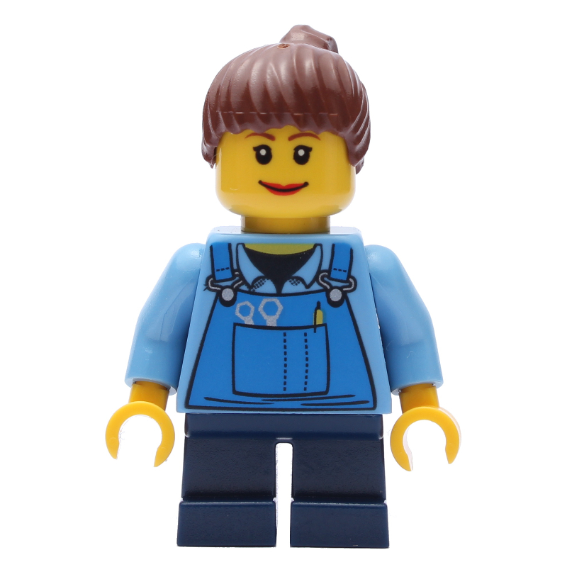 LEGO Kid - Medium Blue Torso, Dark Blue Legs, Reddish Brown Hair (fig-009196)