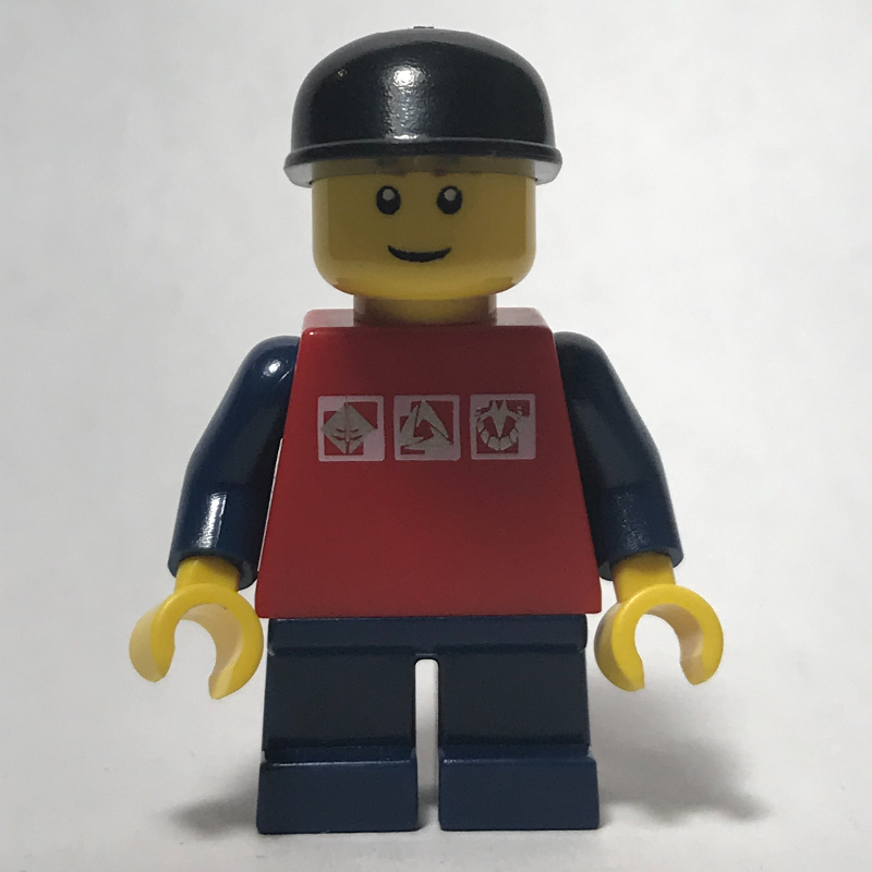 LEGO Kid - Red Torso, Dark Blue Legs, Black Cap (fig-009200)