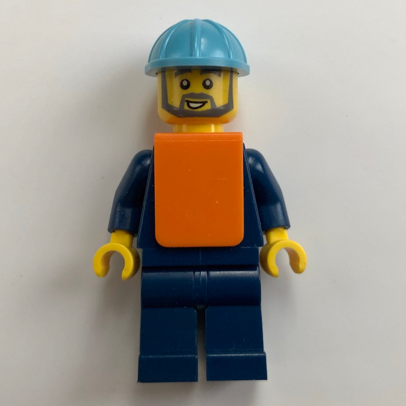 LEGO Train Worker, Maersk - Dark Bluish Grey Beard (fig-009211)