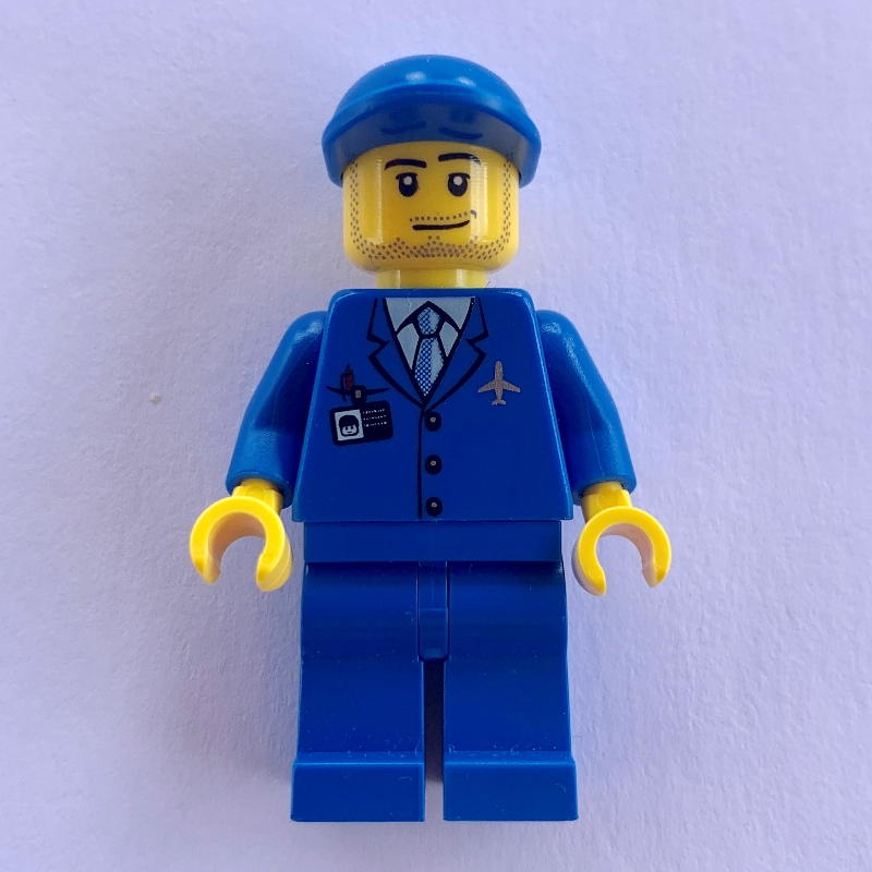 LEGO Crew Member - Blue Torso, Blue Legs, Blue Cap (fig-009227)