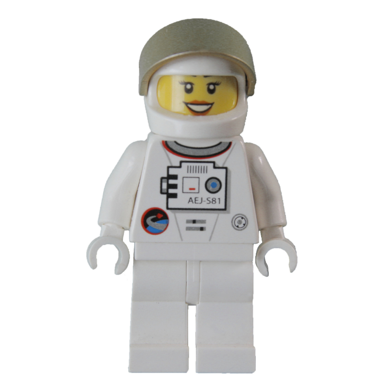 LEGO Astronaut - White Torso and Legs, Gold Visor, Female, Smile (fig-009228)