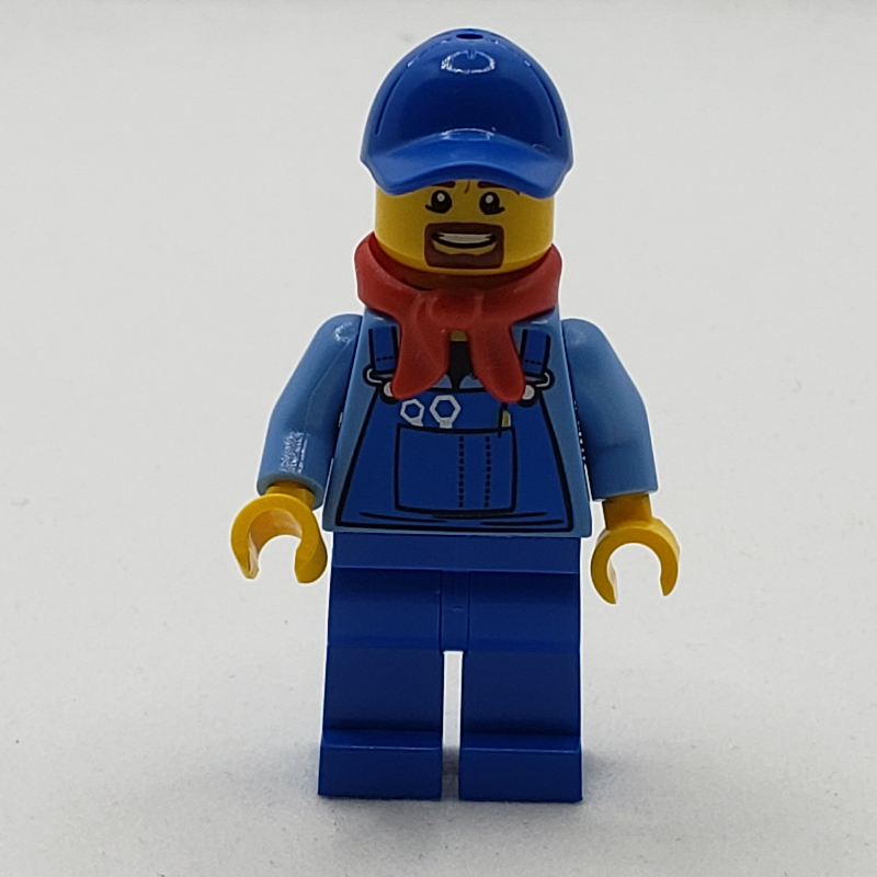 LEGO Medium Blue Torso, Blue Overall, Blue Hat (fig-009236)