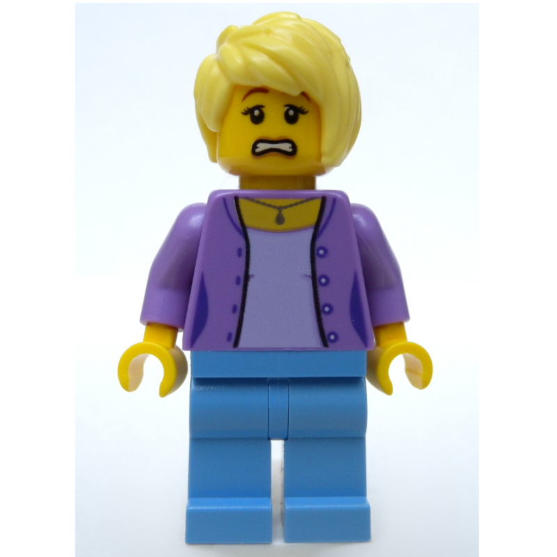 LEGO Medium Lavender Torso, Medium Blue Legs, Tan Hair (fig-009241)