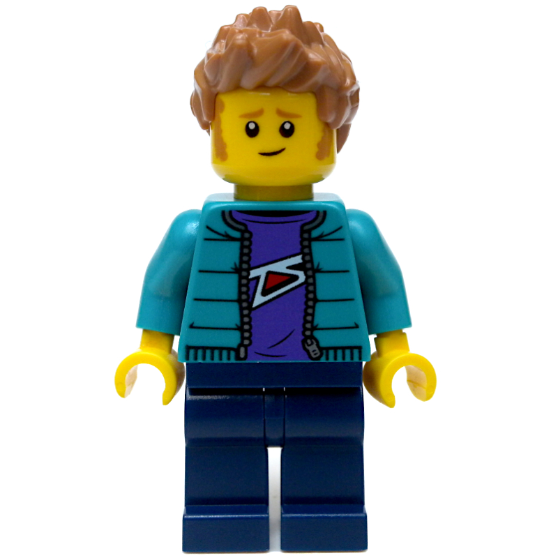 LEGO Dark Turquoise Torso, Dark Blue Legs, Medium Nougat Hair (fig-009246)