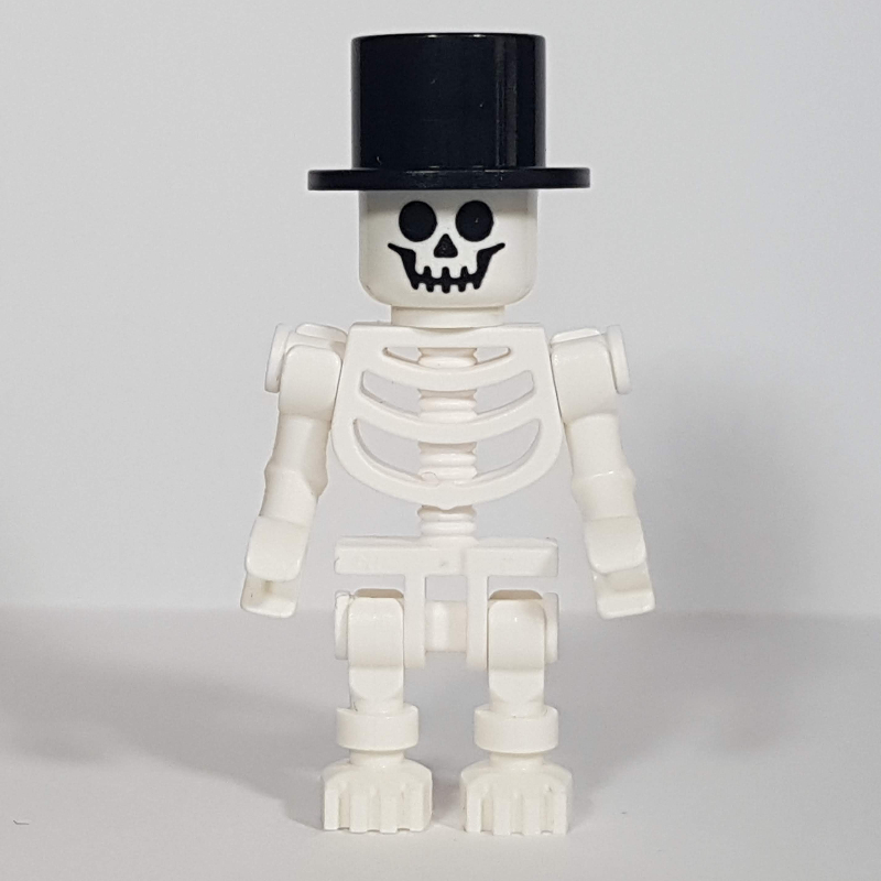 LEGO Skeleton, Standard Face, Top Hat, Bent Arms (fig-009248)