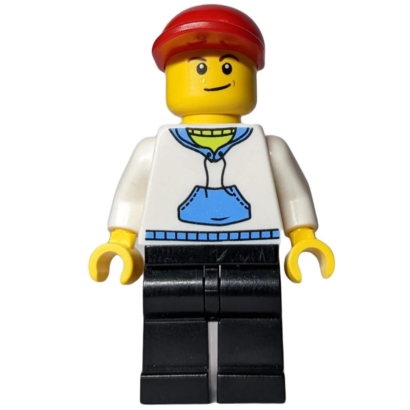 LEGO White Torso, Black Legs, Red Cap (fig-009260)