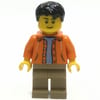 Orange Torso, Dark Tan Legs, Black Hair