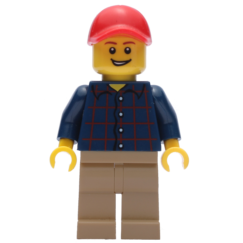 LEGO Dark Blue Torso, Dark Tan Legs, Red Cap (fig-009270)