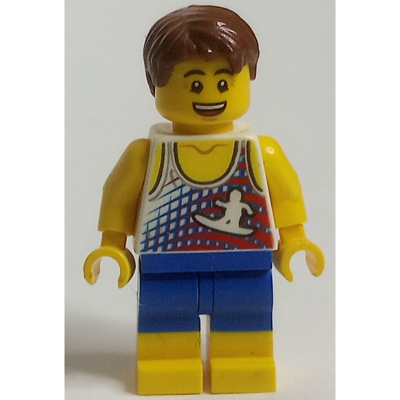 LEGO White Torso, Blue/Yellow Legs, Reddish Brown Hair (fig-009274)