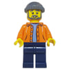 Orange Torso, Dark Blue Legs, Dark BLuish Grey Cap