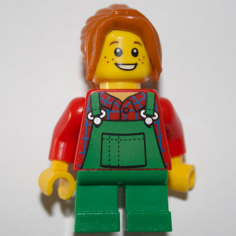 LEGO Kid - Red Torso, Green Legs, Dark Orange (fig-009313)