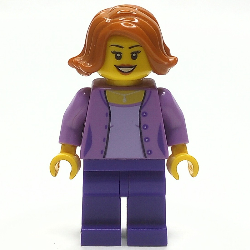 LEGO Medium Lavender, Dark Purple, Dark Orange Hair (fig-009322)