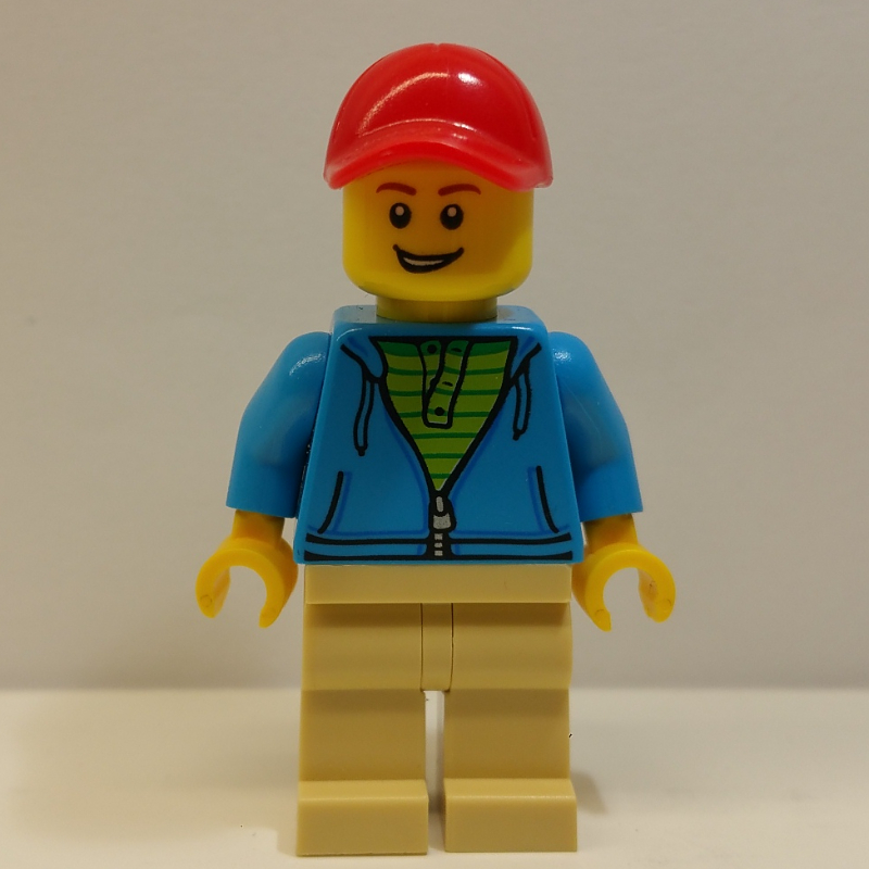 LEGO Dark Azure Torso, Tan Legs, Red Cap (fig-009332)