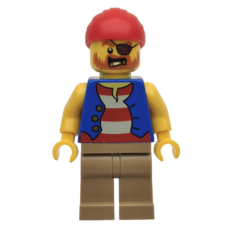 LEGO Pirate - Blue Torso, Dark Tan Legs, Red Cap (fig-009340)