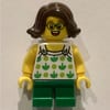Kid - White Torso, Green Legs, Dark Brown Hair