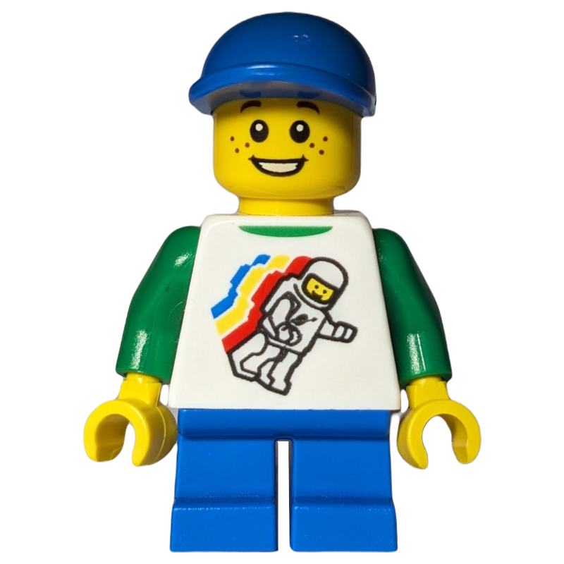 LEGO Kid - White Torso, Blue Legs, BLue Cap (fig-009351)