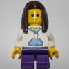 Kid - White Torso, Dark Purple Legs, Dark Brown Hair