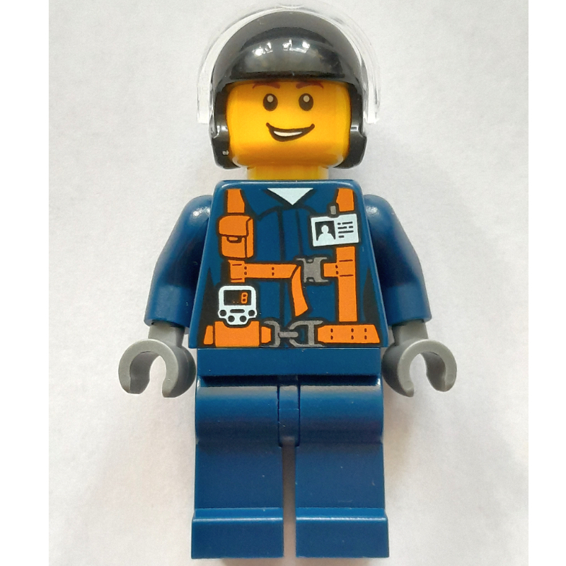 LEGO Pilot - Dark Blue Torso, Dark Blue Legs, Black Helmet (fig-009356)