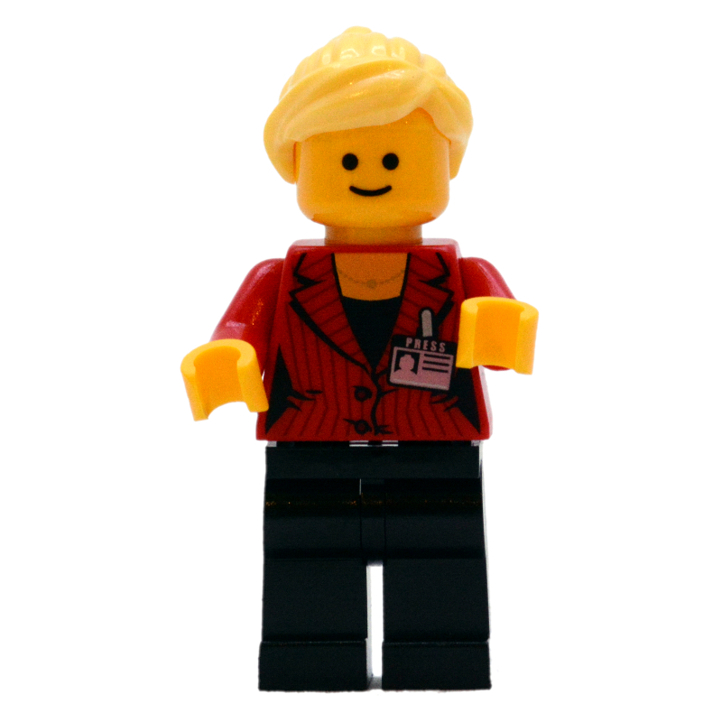 LEGO Red Torso, Black Legs, Bright Light Yellow Hair (fig-009369)
